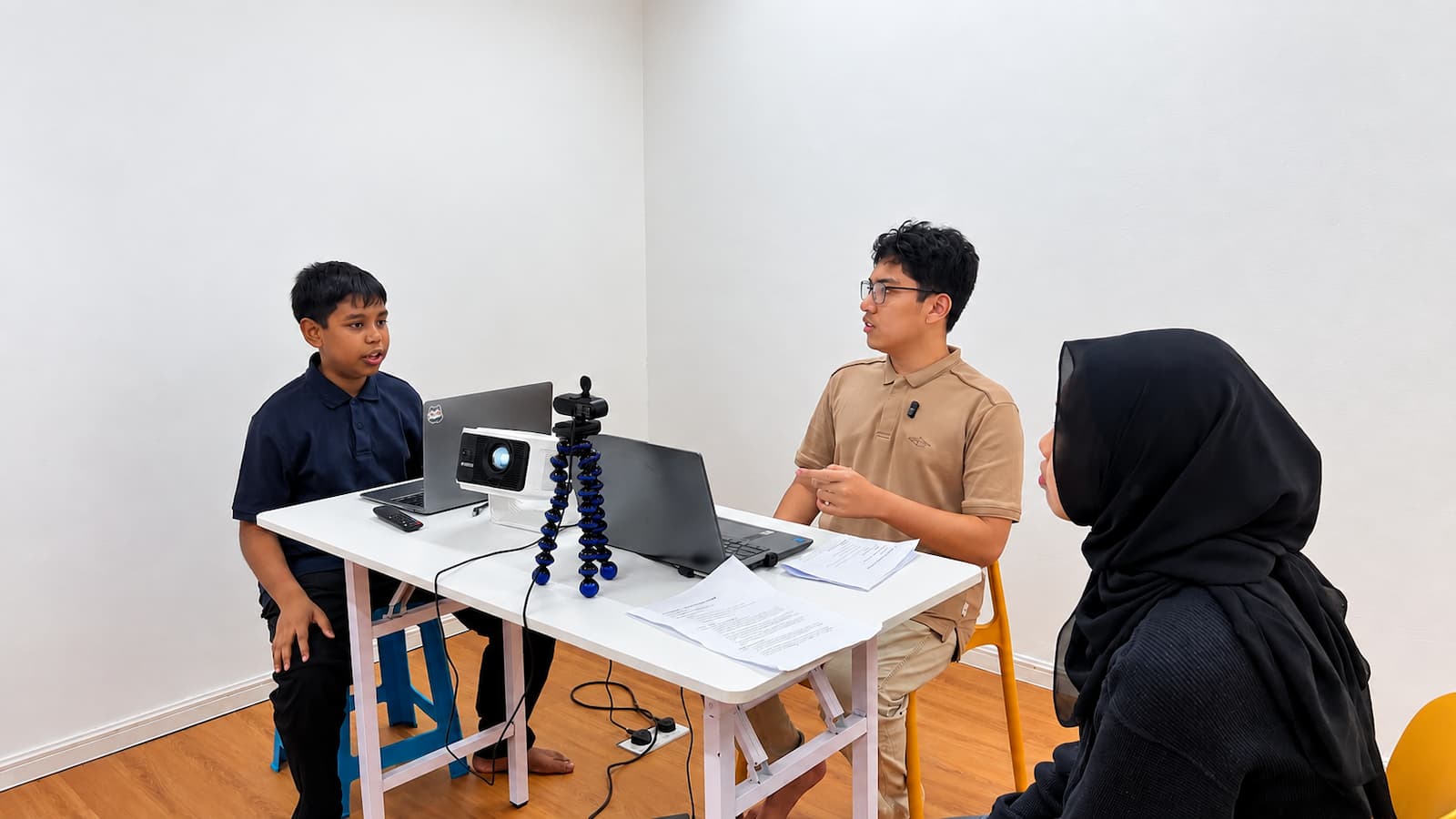 A 21st Mind team presenting at a competition